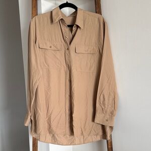 Uniqlo Women's Tan Button Down Shirt